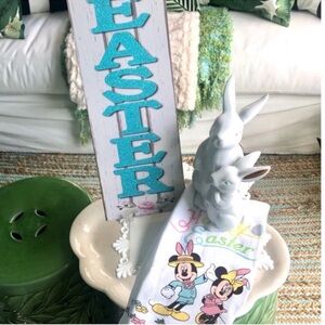 NWT! 🐇Happy Easter Disney Mickey Minnie Mouse Kitchen Towels + Sign